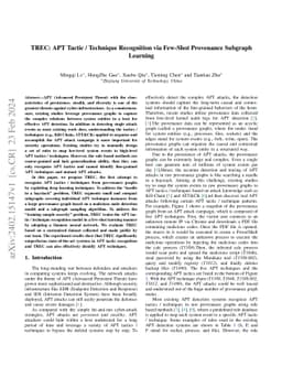 TREC: APT Tactic / Technique Recognition via Few-Shot Provenance
  Subgraph Learning
