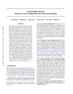 On the Duality Between Sharpness-Aware Minimization and Adversarial
  Training
