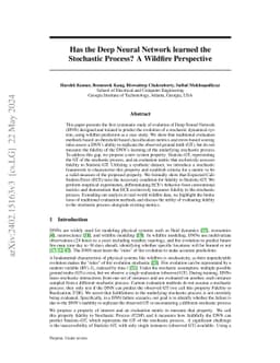 Has the Deep Neural Network learned the Stochastic Process? An Evaluation Viewpoint