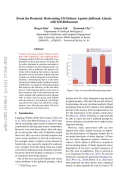 Break the Breakout: Reinventing LM Defense Against Jailbreak Attacks
  with Self-Refinement