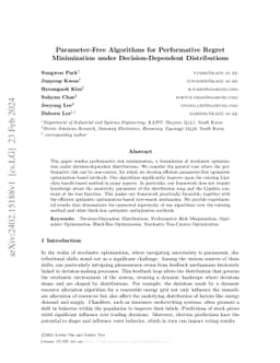 Parameter-Free Algorithms for Performative Regret Minimization under
  Decision-Dependent Distributions
