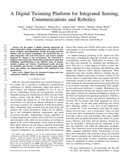 A Digital Twinning Platform for Integrated Sensing, Communications and
  Robotics