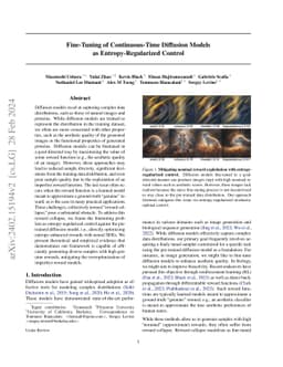 Fine-Tuning of Continuous-Time Diffusion Models as Entropy-Regularized
  Control