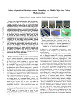 Safety Optimized Reinforcement Learning via Multi-Objective Policy
  Optimization