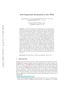 Font Impression Estimation in the Wild