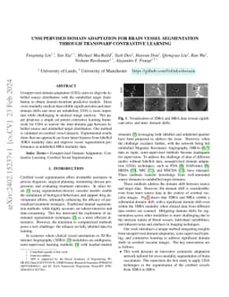 Unsupervised Domain Adaptation for Brain Vessel Segmentation through
  Transwarp Contrastive Learning