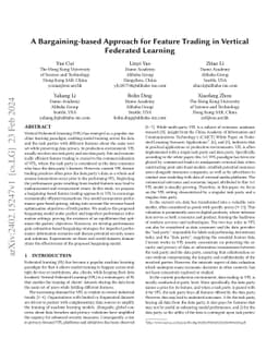 A Bargaining-based Approach for Feature Trading in Vertical Federated
  Learning