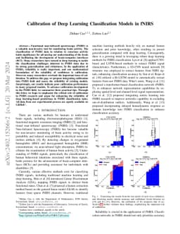 Calibration of Deep Learning Classification Models in fNIRS