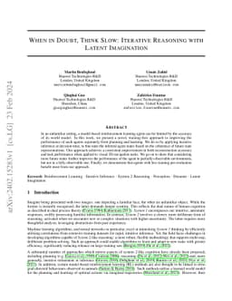 When in Doubt, Think Slow: Iterative Reasoning with Latent Imagination