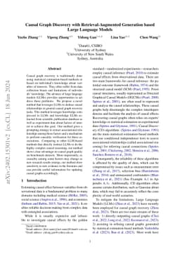 Causal Graph Discovery with Retrieval-Augmented Generation based Large
  Language Models
