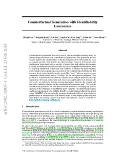 Counterfactual Generation with Identifiability Guarantees