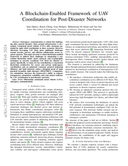 A Blockchain-Enabled Framework of UAV Coordination for Post-Disaster
  Networks