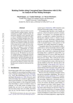 Ranking Entities along Conceptual Space Dimensions with LLMs: An
  Analysis of Fine-Tuning Strategies