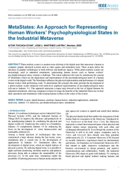 MetaStates: An Approach for Representing Human Workers'
  Psychophysiological States in the Industrial Metaverse