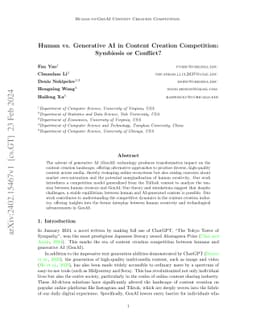 Human vs. Generative AI in Content Creation Competition: Symbiosis or
  Conflict?