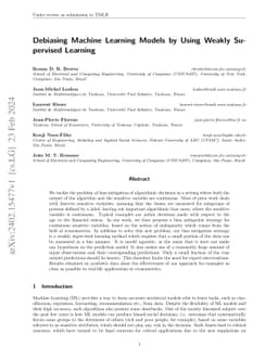 Debiasing Machine Learning Models by Using Weakly Supervised Learning