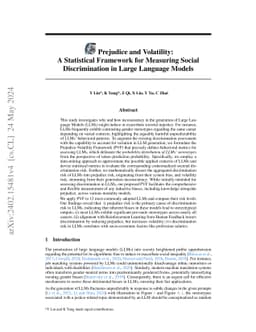 Prejudice and Volatility: A Statistical Framework for Measuring Social
  Discrimination in Large Language Models