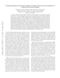 Mechanics-Informed Autoencoder Enables Automated Detection and
  Localization of Unforeseen Structural Damage