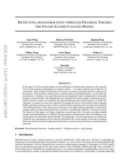 Detecting misinformation through Framing Theory: the Frame Element-based
  Model