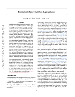Foundation Policies with Hilbert Representations