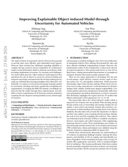 Improving Explainable Object-induced Model through Uncertainty for
  Automated Vehicles