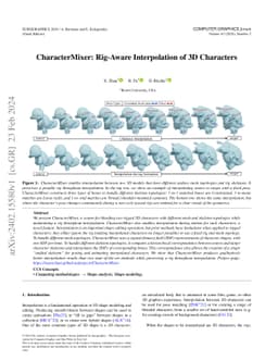 CharacterMixer: Rig-Aware Interpolation of 3D Characters