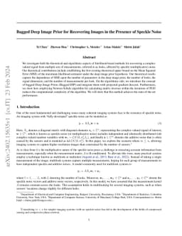 Bagged Deep Image Prior for Recovering Images in the Presence of Speckle
  Noise