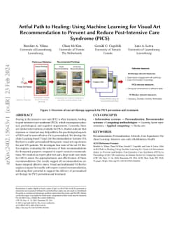 Artful Path to Healing: Using Machine Learning for Visual Art
  Recommendation to Prevent and Reduce Post-Intensive Care
