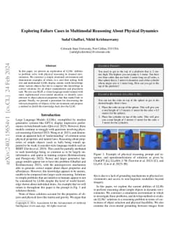 Exploring Failure Cases in Multimodal Reasoning About Physical Dynamics