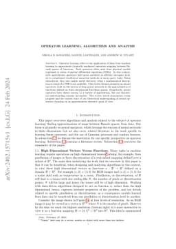 Operator Learning: Algorithms and Analysis
