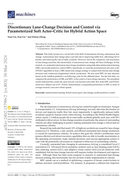Discretionary Lane-Change Decision and Control via Parameterized Soft
  Actor-Critic for Hybrid Action Space