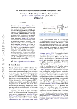 On Efficiently Representing Regular Languages as RNNs
