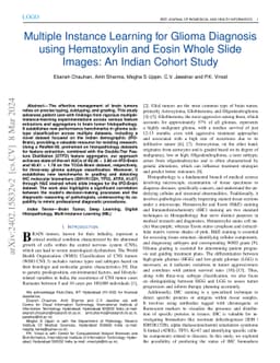 Multiple Instance Learning for Glioma Diagnosis using Hematoxylin and
  Eosin Whole Slide Images: An Indian Cohort Study