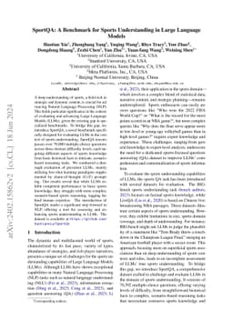 SportQA: A Benchmark for Sports Understanding in Large Language Models