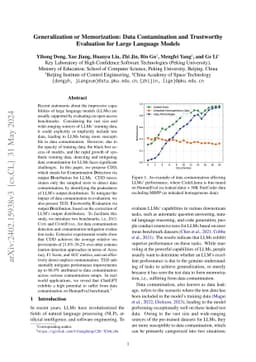 Generalization or Memorization: Data Contamination and Trustworthy
  Evaluation for Large Language Models