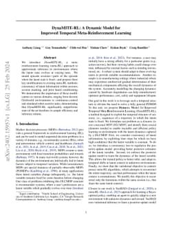 DynaMITE-RL: A Dynamic Model for Improved Temporal Meta-Reinforcement
  Learning