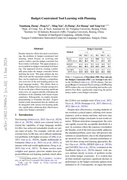 Budget-Constrained Tool Learning with Planning