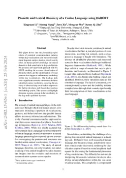 Phonetic and Lexical Discovery of a Canine Language using HuBERT