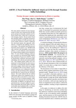 ASETF: A Novel Method for Jailbreak Attack on LLMs through Translate
  Suffix Embeddings