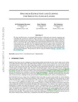Spectrum Extraction and Clipping for Implicitly Linear Layers