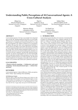 Understanding Public Perceptions of AI Conversational Agents: A
  Cross-Cultural Analysis