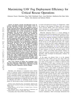 Maximizing UAV Fog Deployment Efficiency for Critical Rescue Operations
