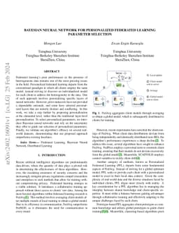 Bayesian Neural Network For Personalized Federated Learning Parameter
  Selection
