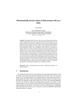 Bistochastically private release of data streams with zero delay