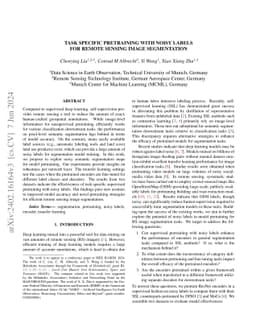 Task Specific Pretraining with Noisy Labels for Remote Sensing Image
  Segmentation