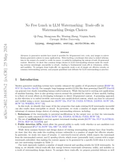 No Free Lunch in LLM Watermarking: Trade-offs in Watermarking Design
  Choices