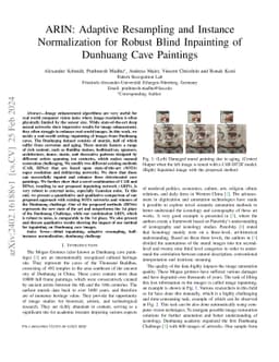 ARIN: Adaptive Resampling and Instance Normalization for Robust Blind
  Inpainting of Dunhuang Cave Paintings