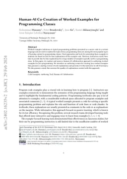 Human-AI Co-Creation of Worked Examples for Programming Classes