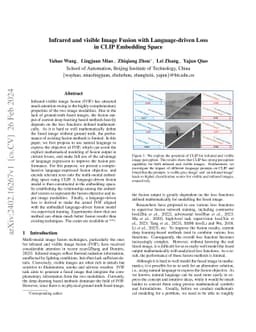 Infrared and visible Image Fusion with Language-driven Loss in CLIP
  Embedding Space