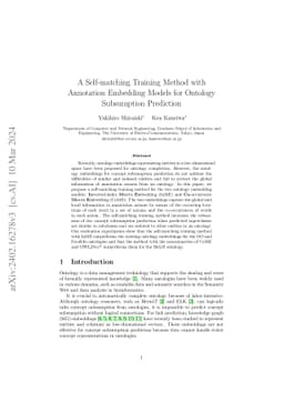 A Self-matching Training Method with Annotation Embedding Models for
  Ontology Subsumption Prediction